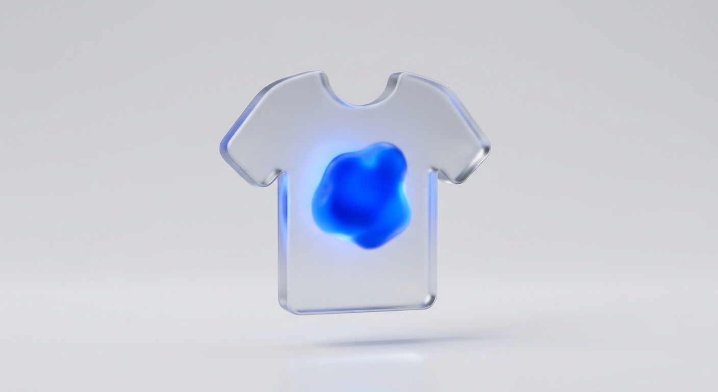 Frosted glass t-shirt with a cobalt blue splash on the chest